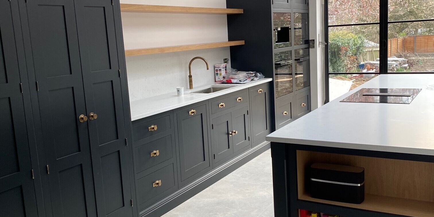 Image shows a newly fitted fitted kitchen in a house extension